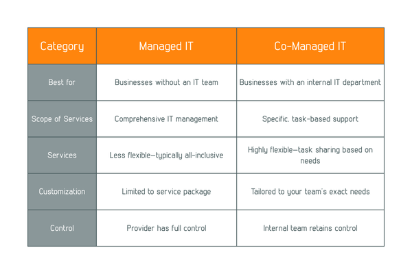 co managed vs managed it services